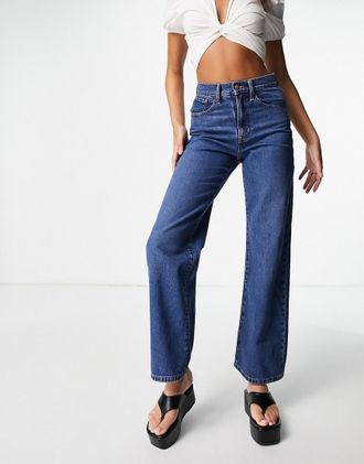 Only Only Hope wide leg jeans in mid blue-Blues