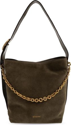Michael Kors Nolita Suede Bag - Dames - Schoudertassen - Groen - ONE Size - Leer - Tassen