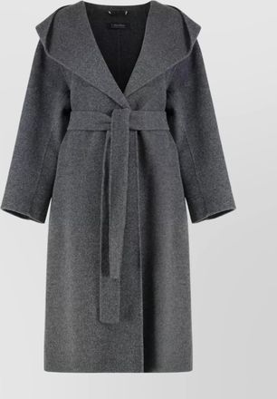 Max Mara hooded wool cashmere blend coat