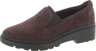 Clarks Womens Calla Rae Loafer Flat, Burgundy Suede, 7.5 UK