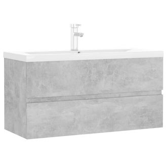 Berkfield Home Sink Cabinet with Built-in Basin Concrete Grey Engineered Wood