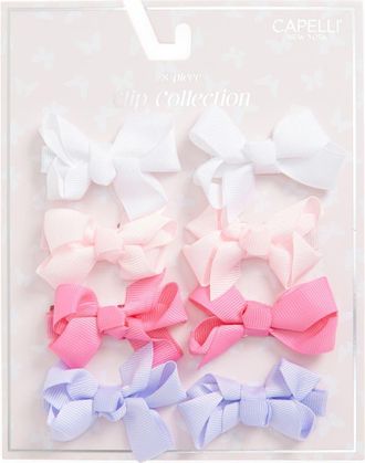 Capelli Kids Assorted 8-Pack Bow Clips in Pink Combo at Nordstrom
