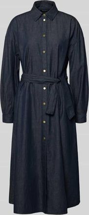 A|X Armani Exchange Hemdblusenkleid in Denim-Optik mit Bindeg&uuml;rtel in Jeansblau, Gr&ouml;&szlig;e 34