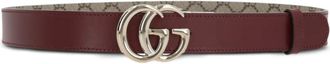 Gucci Omkeerbare leren riem met GG-gesp - Beige
