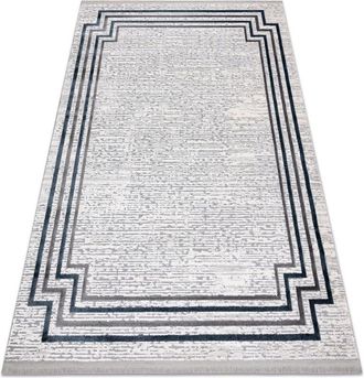 RugsX Alfombra Tuls Estructural, Franjas 51242 Marco Marfil / Azul Grey 240x330 Cm