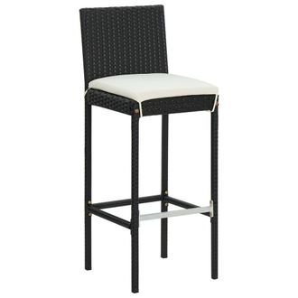 Berkfield Home Decorative 5 Piece Garden Bar Set with Cushions Poly Rattan Black