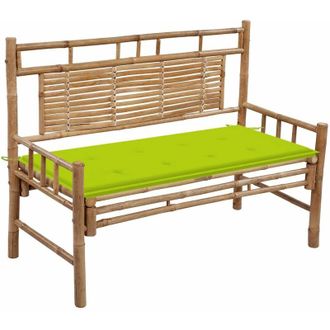 vidaXL Banco De Jard&iacute;n Con Coj&iacute;n Bamb&uacute; 120 Cm Vidaxl