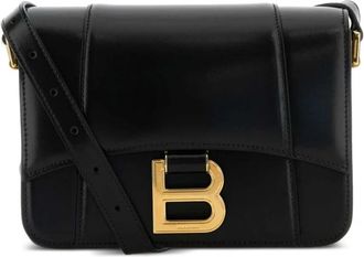 Balenciaga Zwarte Leren Crossbody Tas met B Gesp - Dames - Schoudertassen - Zwart - ONE Size - Leer - Tassen