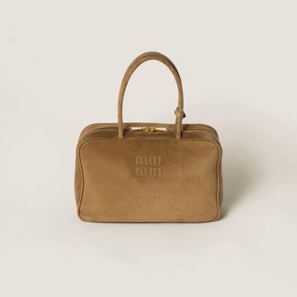 Miu Miu Suede Beau Bag, Woman, Olive Green