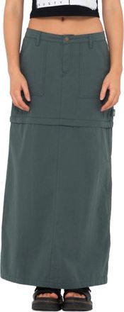 Rusty Billie Low-Rise Ripstop Zip Off Skirt In Army Green