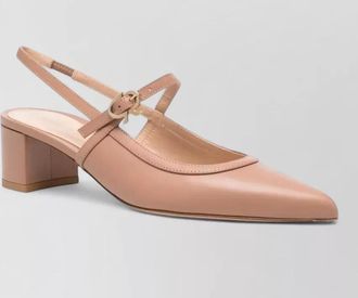 Gianvito Rossi allette calf leather low block heel pumps