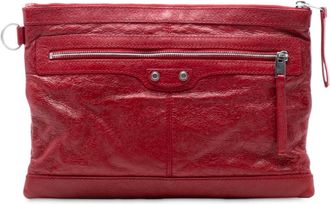 Balenciaga Pre-owned Balenciaga Lambskin Motocross Classic Clip M Clutch Ladies 273022 6212 D 538735