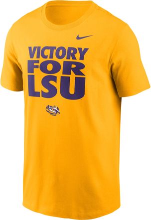 Nike LSU Sideline Slogan Nike Mens Dri-FIT College Long-Sleeve T-Shirt in Yellow | 02ET76ILSN-H2B