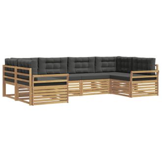 vidaXL Set Di Divani Da Esterno 6 Pz 6-posti Bianco E Antracite Vidaxl