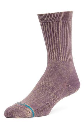 Stance Icon Dyed Crew Socks in Plum at Nordstrom, Size Large