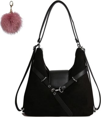 Generic Simple Commute Underarm Bag,Large Suede Shoulder Bags with Zipper,Fashion Retro Slouchy Crossbody Bag