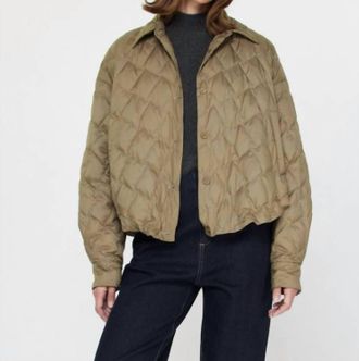 Current Air Quilted Down Jacket In Olive