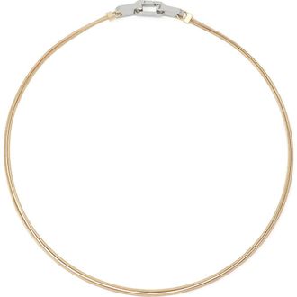 AllSaints Hex Link Multilayer Necklace in Two Tone Shiny Gold at Nordstrom