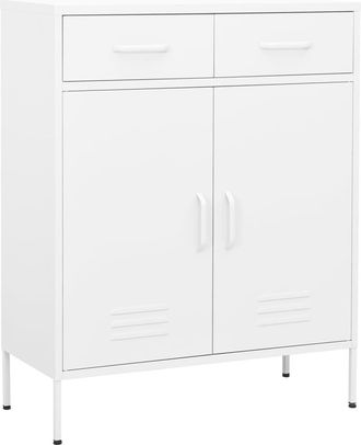 vidaXL Vidaxl - Armario Almacenamiento Acero Blanco 80x35x101,5 Cm