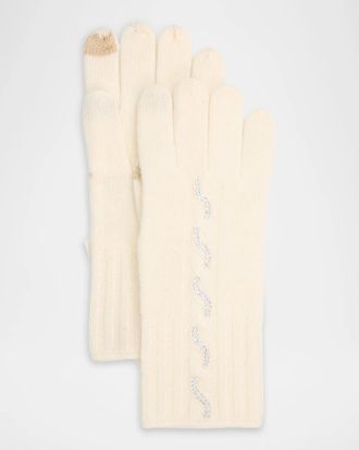 Sofiacashmere Embellished Cashmere Touchscreen Gloves