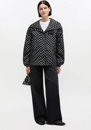 Ganni Printed Nylon Jacket - Size XXS/XS Black