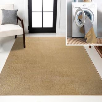 Jonathan Y Designs Twyla Classic Solid Low-Pile Machine-Washable Area Rug in Yellow at Nordstrom, Size 3Ft 0In X 5Ft 0In