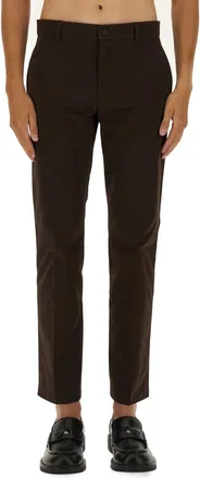 Burberry Cotton Chino Trousers - Brown