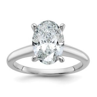 Diamond2Deal 14k White Gold 2 1/2 Ct Lab Grown Diamond Solitare Engagement Ring