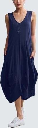 Luukaa D'Celli Calista Voluminous Jersey Dress in Navy at Nordstrom, Size 16