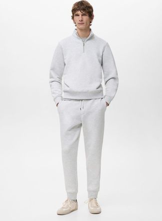 Mango Felpa cotone regular-fit zip grigio chiaro vigoré - Uomo - XXL - MANGO MAN