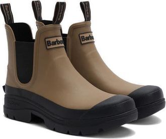 Barbour Nimbus Chelsea Rain Boot in Militry Brown/Black at Nordstrom, Size 10