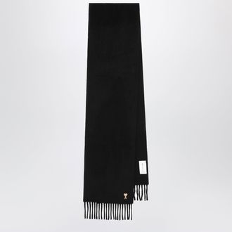 Ami Black Ami de Coeur wool scarf