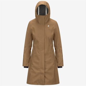 K-Way Halflange parka met kap, STEPHY BONDED JERSEY