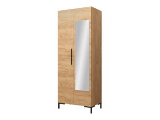 Mirjan24 Armario Nomal I, Craft Roble + Negro, 196x74x44cm, Puertas De Armario: Con Bisagras, N&uacute;mero De Estantes: 2