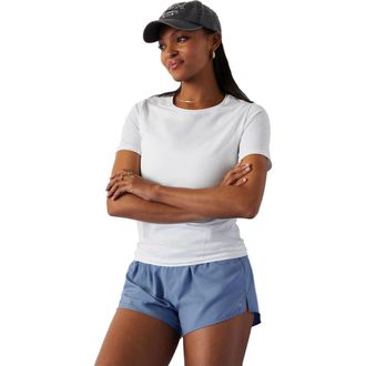 Fabletics Womens Feather Tech+ Short-Sleeve Top in Classic White at Nordstrom, Size Xx-Large