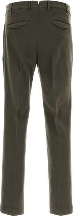 Pantaloni Torino Mens Olive Green Stretch Cotton Pant Verde Exterior: Elastane Pantaloni Trousers