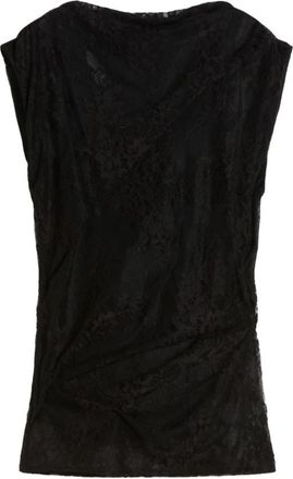 Sportmax Sleeveless Lace Top - Dames - Tops zonder mouwen - Zwart - M - Polyester - Tops