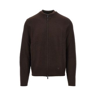 Emporio Armani Virgin wool knitted cardigan Man XL