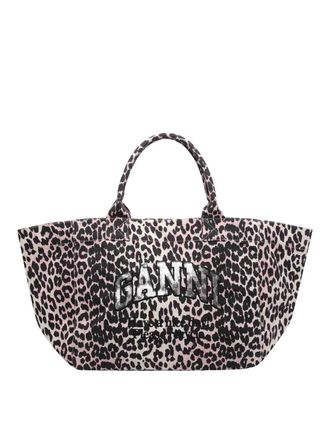 Ganni Xxl Shopper Logo Tote Bag