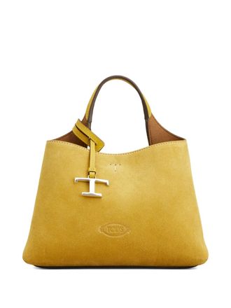 Tod's T pendant tote bag - women - Calf Suede - One Size - Yellow