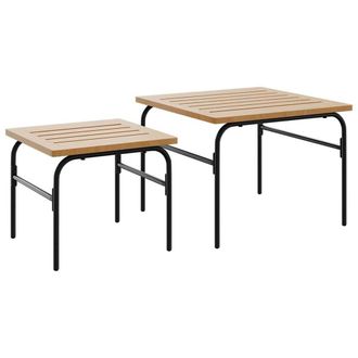 Berkfield Home Garden Nest of Coffee Tables 2 pcs Brown & Black Steel