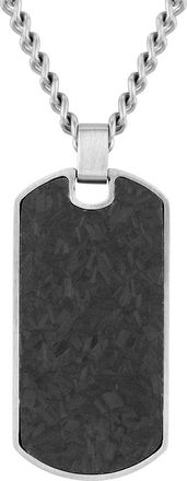 Robert Alton Stainless Steel Forged Carbon Fiber Dog Tag Pendant