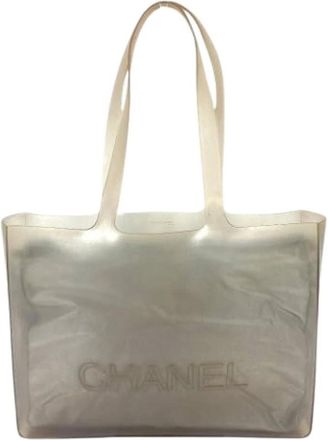 Chanel Pre-owned Tote Bags, female, Gray, Size: ONE SIZE Pre-owned Rubber Tote Bag