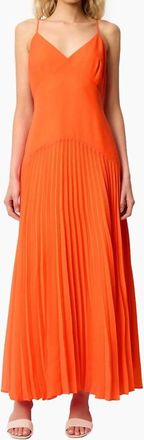 Cami NYC Jennelyn Chiffon Pleated Gown In Clementine