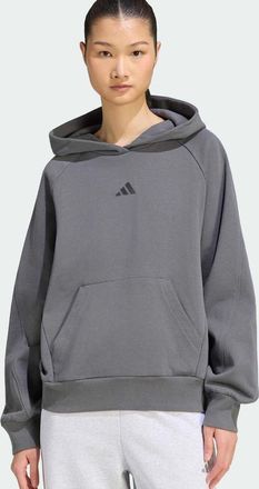 adidas adidas kit - Felpa con cappuccio grigia con logo piccolo-Grigio
