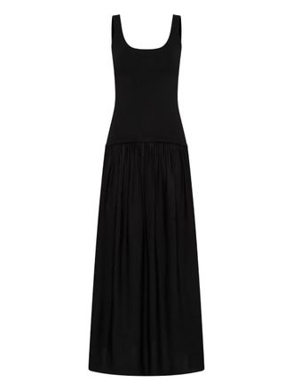Rebecca Vallance kristen ruffled midi dress - women - Viscose/Nylon - L - Black