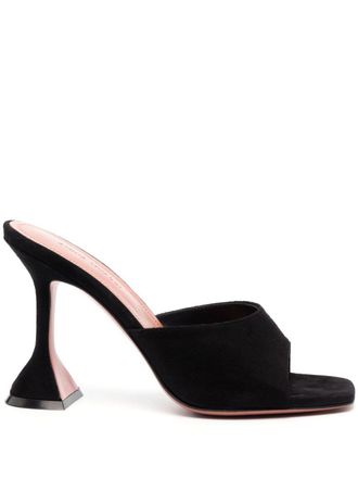Amina Muaddi Lupita sandals - women - Calf Suede/Calf Leather/Calf Leather/Rubber - 38.5 - Black