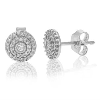 Vir Jewels 1/4 cttw Lab Grown Diamond Composite Earrings in Sterling Silver With Push Backs For Women
