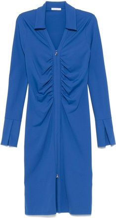 Patrizia Pepe zip-up midi dress - Blue