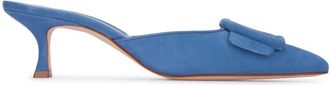 Manolo Blahnik Blue Slip On Pumps